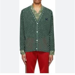 Green and white mesh cardigan, size L, new